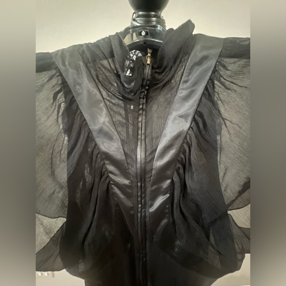 PRADA Black Sheer Silk Blouse Top - Picture 8 of 15